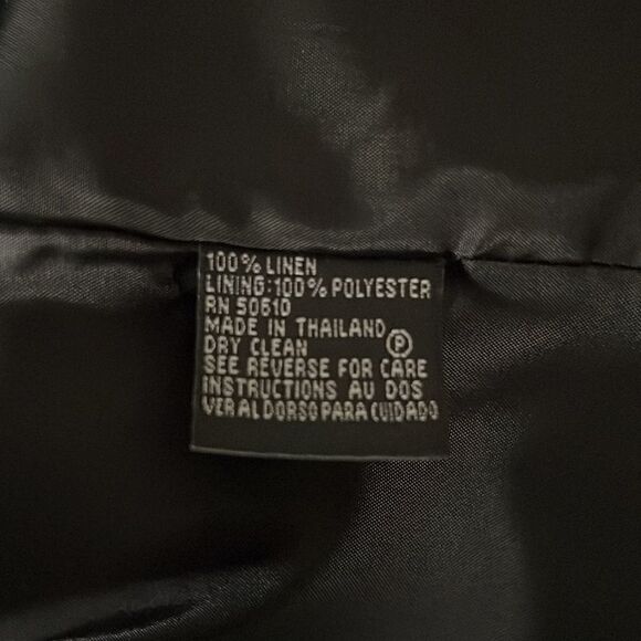 ‎KASPER 100% LINEN GREY/BLACK 3/4 SLEEVE BLAZER SIZE 18 - Picture 8 of 13